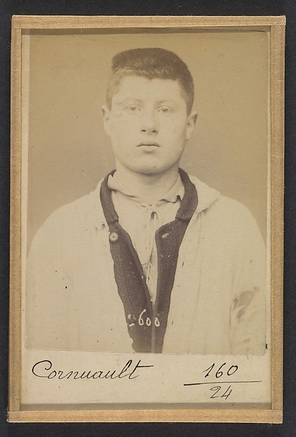 Alphonse Bertillon, Cornuault. Joseph. 17 ans, né à Angers (Maine & Loire). Peintre eu bâtiment. Anarchiste. 7/1/94.