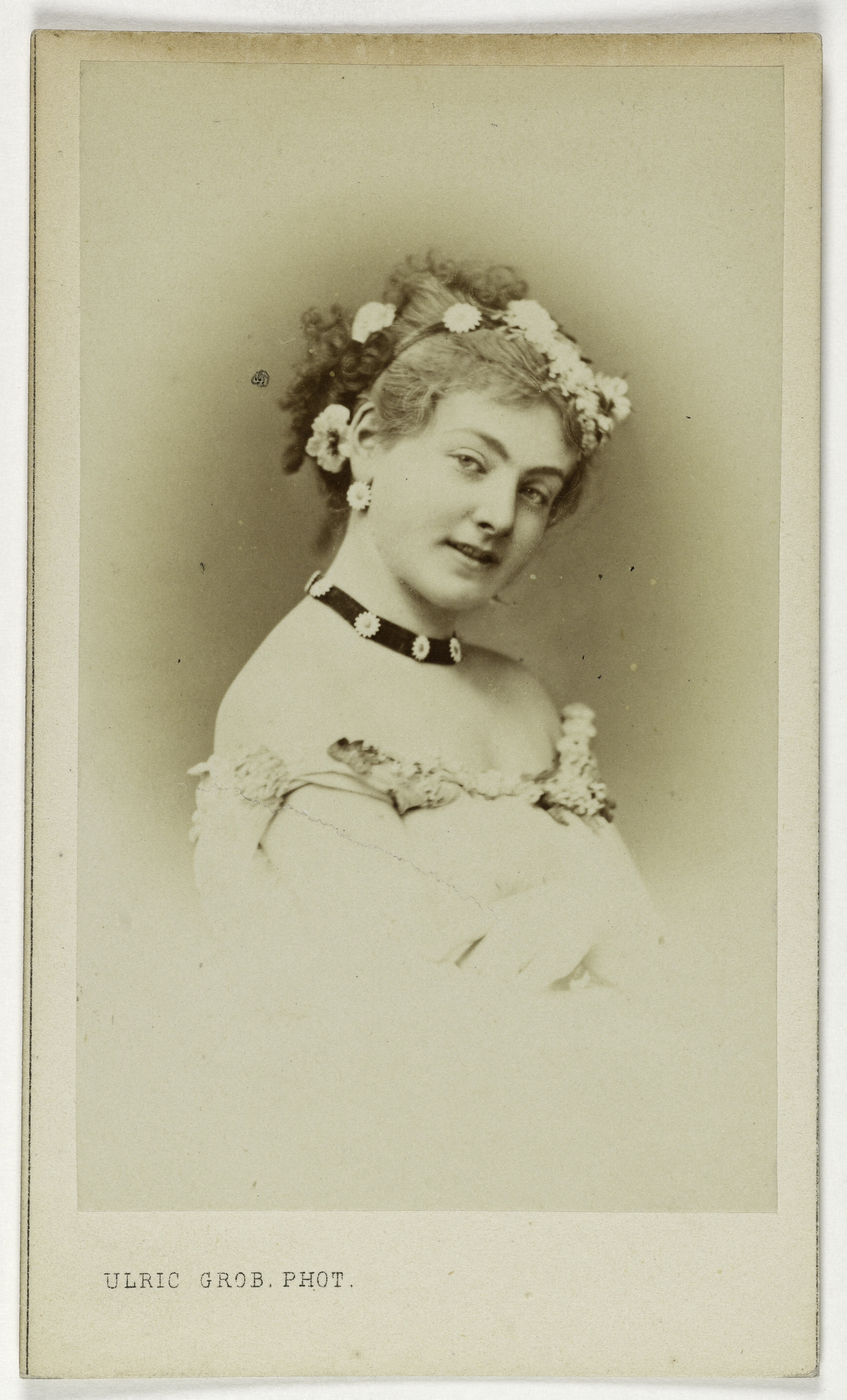 Ulric Grob, Portrait d'Elisabeth de Géraudon ou Gérandon, (dite aussi Volnay), (-1896), (actrice)