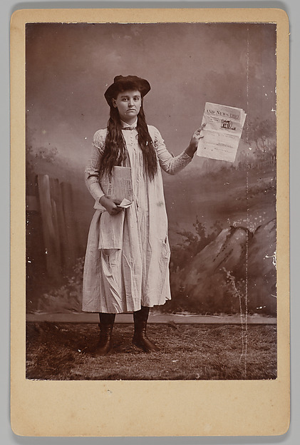 Unknown, [Portrait of Woman with "Lands News" Newspaper]