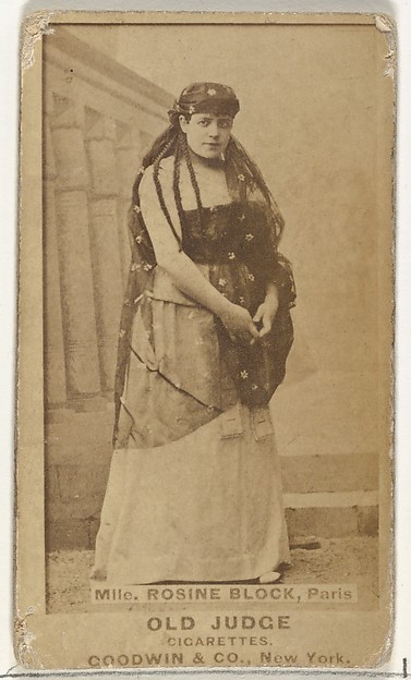 Goodwin & Company, Mlle. Rosine Block, Paris, from the Actors and Actresses series (N171) for Old Judge Cigarettes