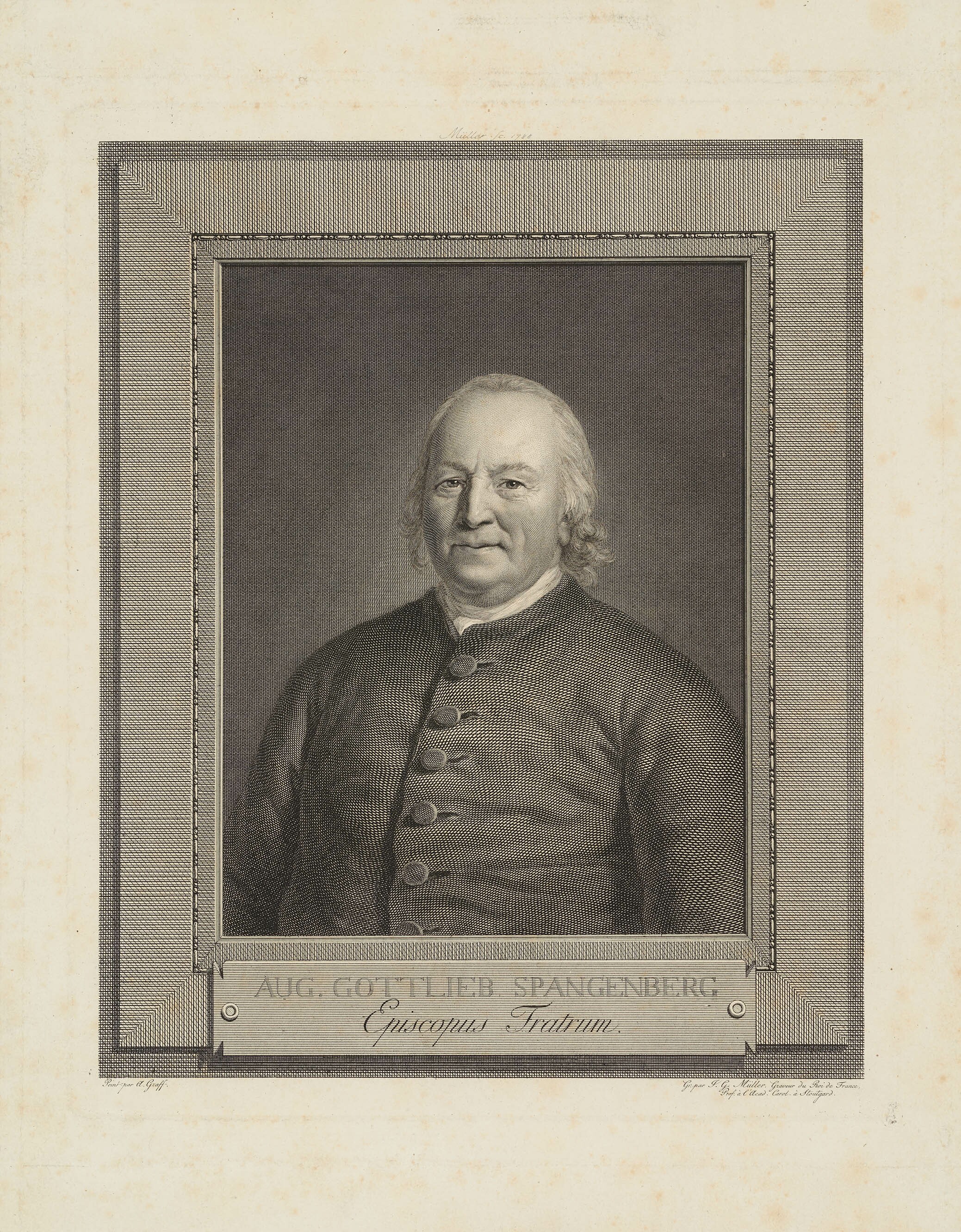 Johann Gotthard von Müller, Bildnis August Gottlieb Spangenberg