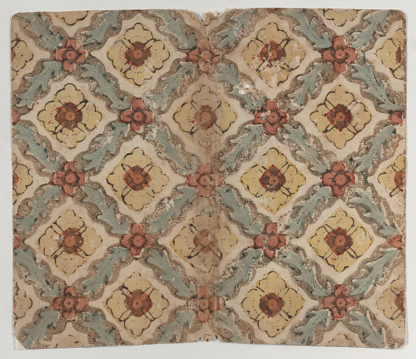 Anonymous, Sheet with crisscross and zigzag pattern