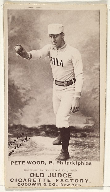 Goodwin & Company, Peter Burke "Pete" Wood, Pitcher, Philadelphia, from the Old Judge series (N172) for Old Judge Cigarettes