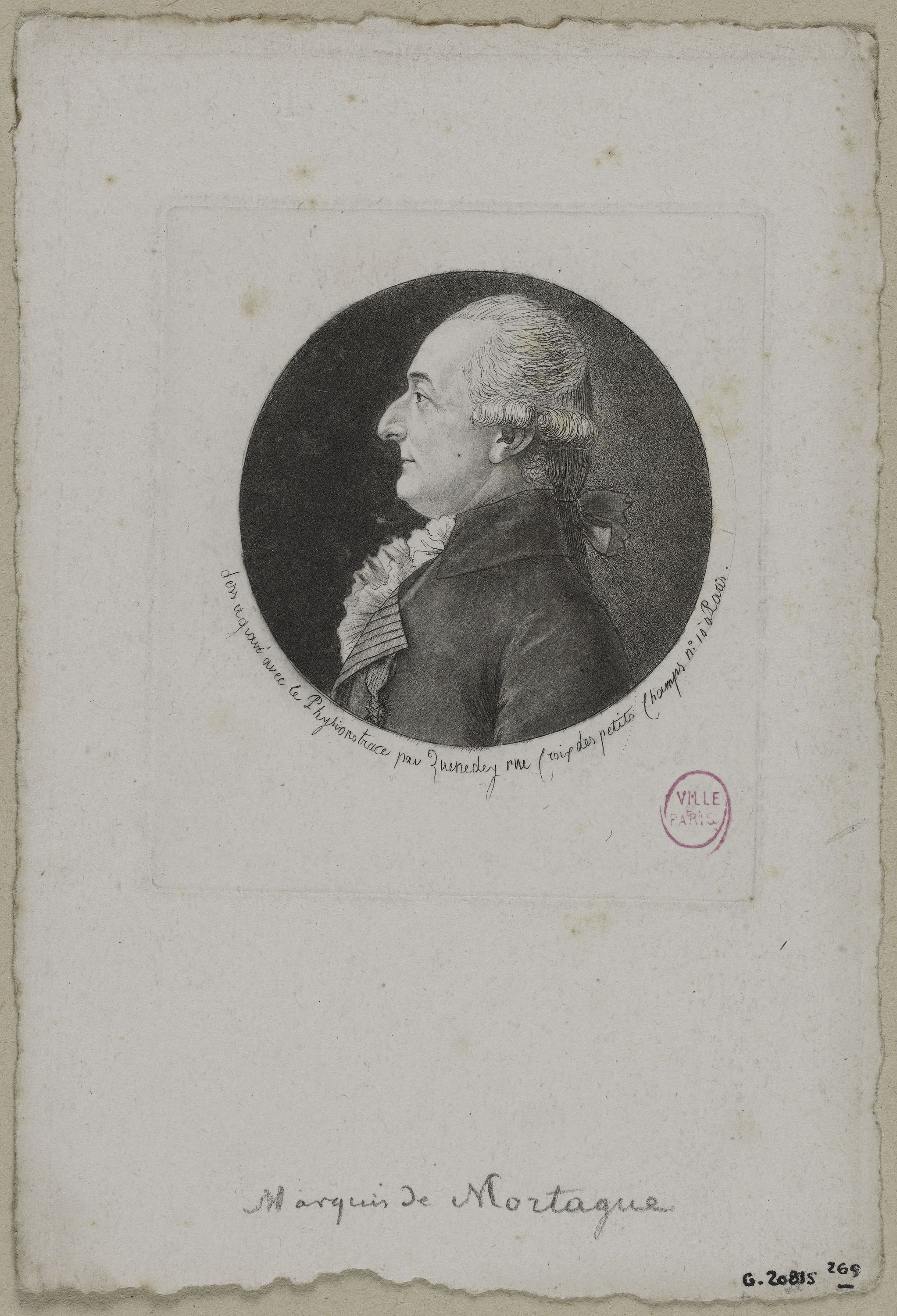 Edmé Quenedey, Portrait de Monsieur le Marquis de Mortagne