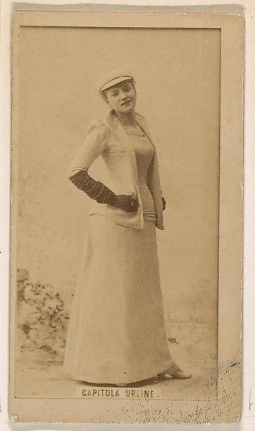 Kinney Brothers Tobacco Company, Capitola Urline, from the Actresses series (N245) issued by Kinney Brothers to promote Sweet Caporal Cigarettes