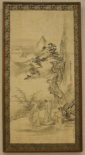 Kano Tan'yū, Sketch for a Painting of Mi Fu Inscribing a Poem on a Rock