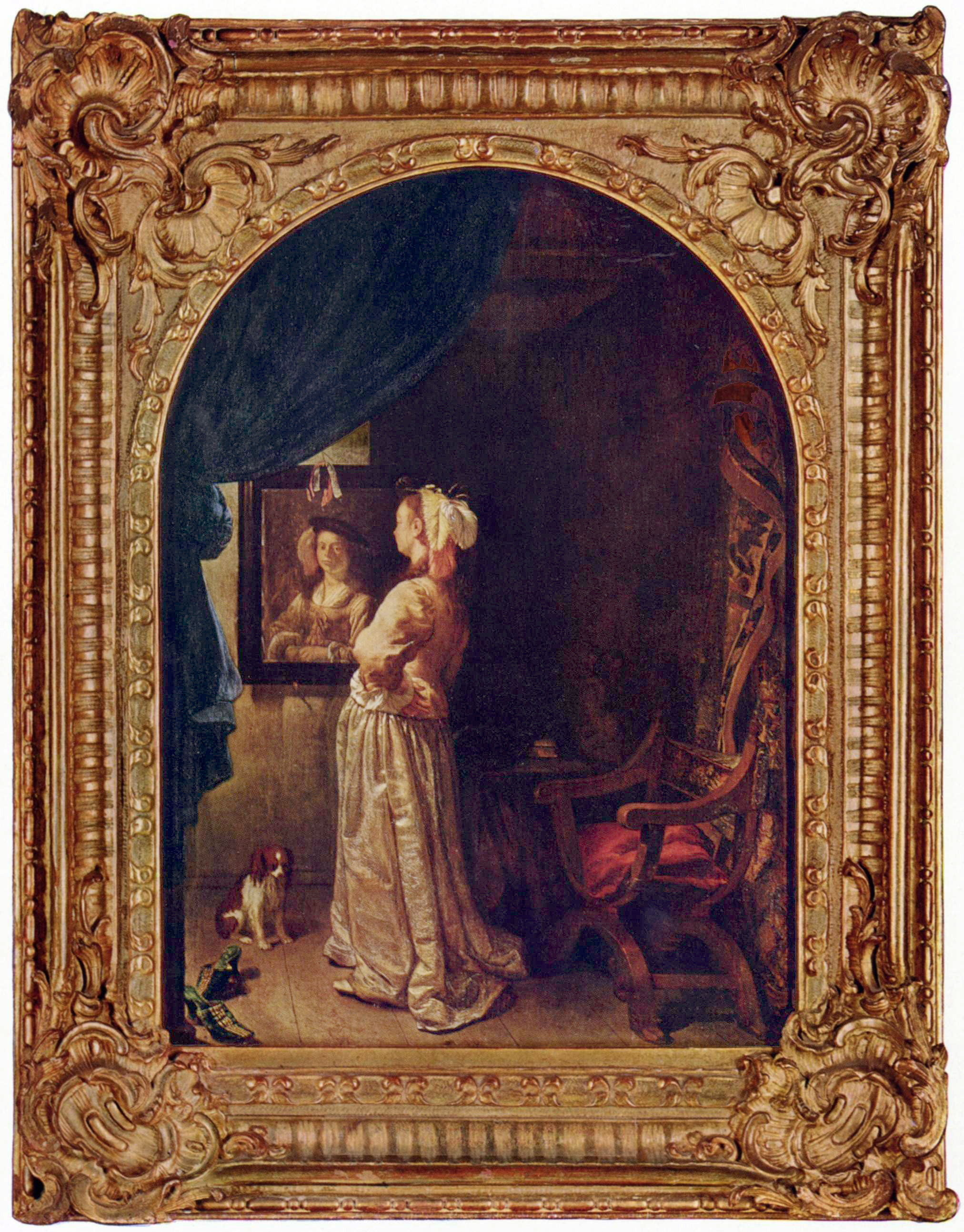 Frans van Mieris the Elder, Woman before the Mirror
