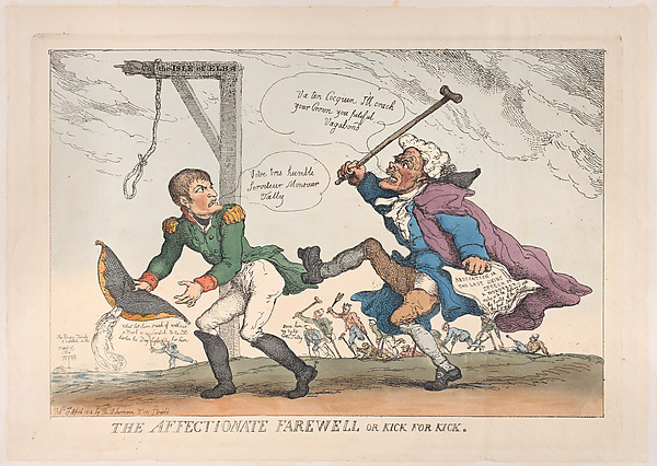 Thomas Rowlandson, The Affectionate Farewell, or Kick for Kick