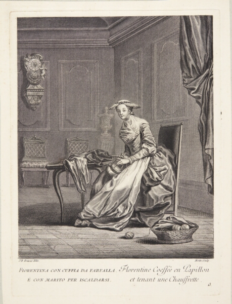 Pierre Etienne Moitte, Kvinde fra Firenze (Florentine Coeffée en Papillon et tenant une Chauffrette)