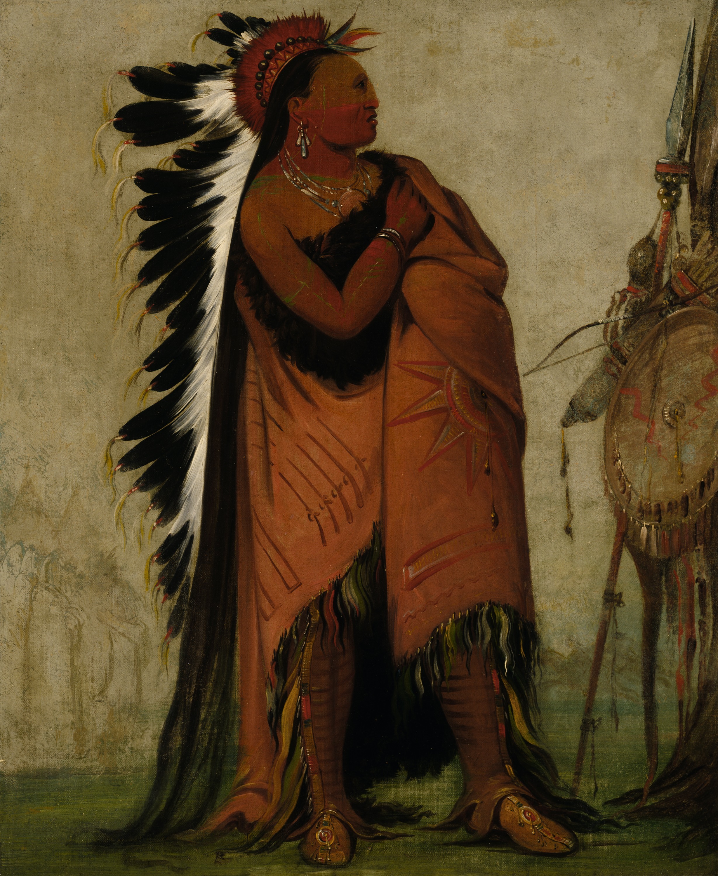 George Catlin, Eé-hee-a-duck-cée-a, He Who Ties His Hair Before
