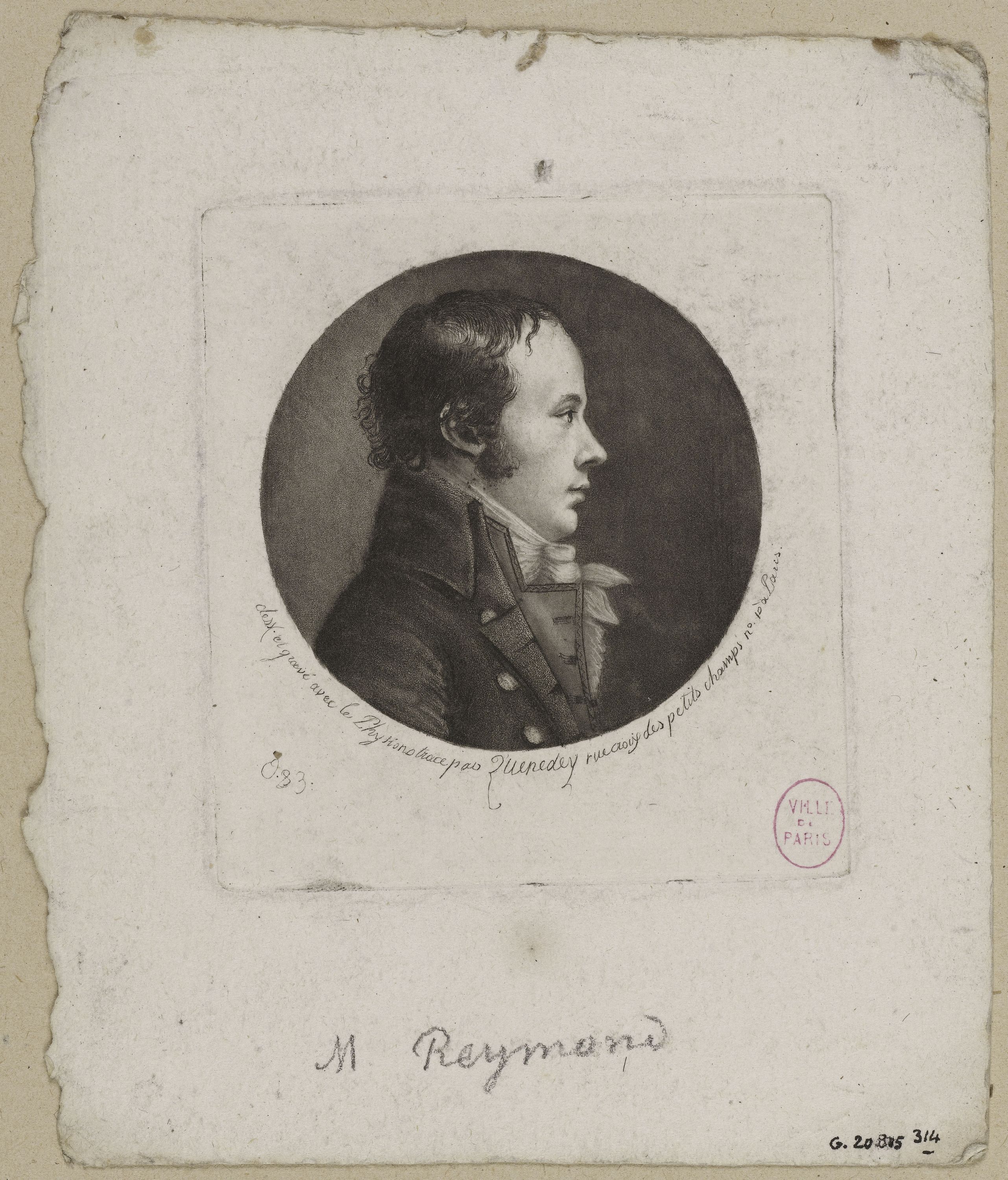 Edmé Quenedey, Portrait de Monsieur Reymond