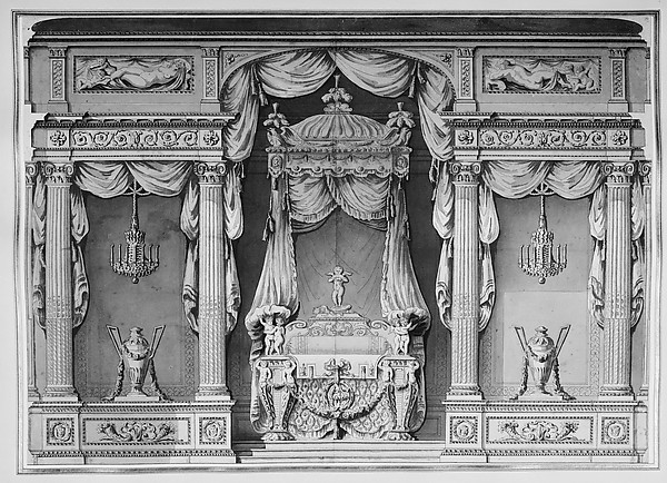Anonymous, French, 18th century, Design for a Canopy Bed in an Alcove