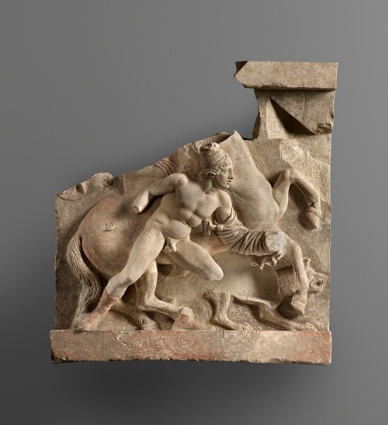 Unknown, Fragment of a Relief of a Horseman and Companion from a Funerary Building