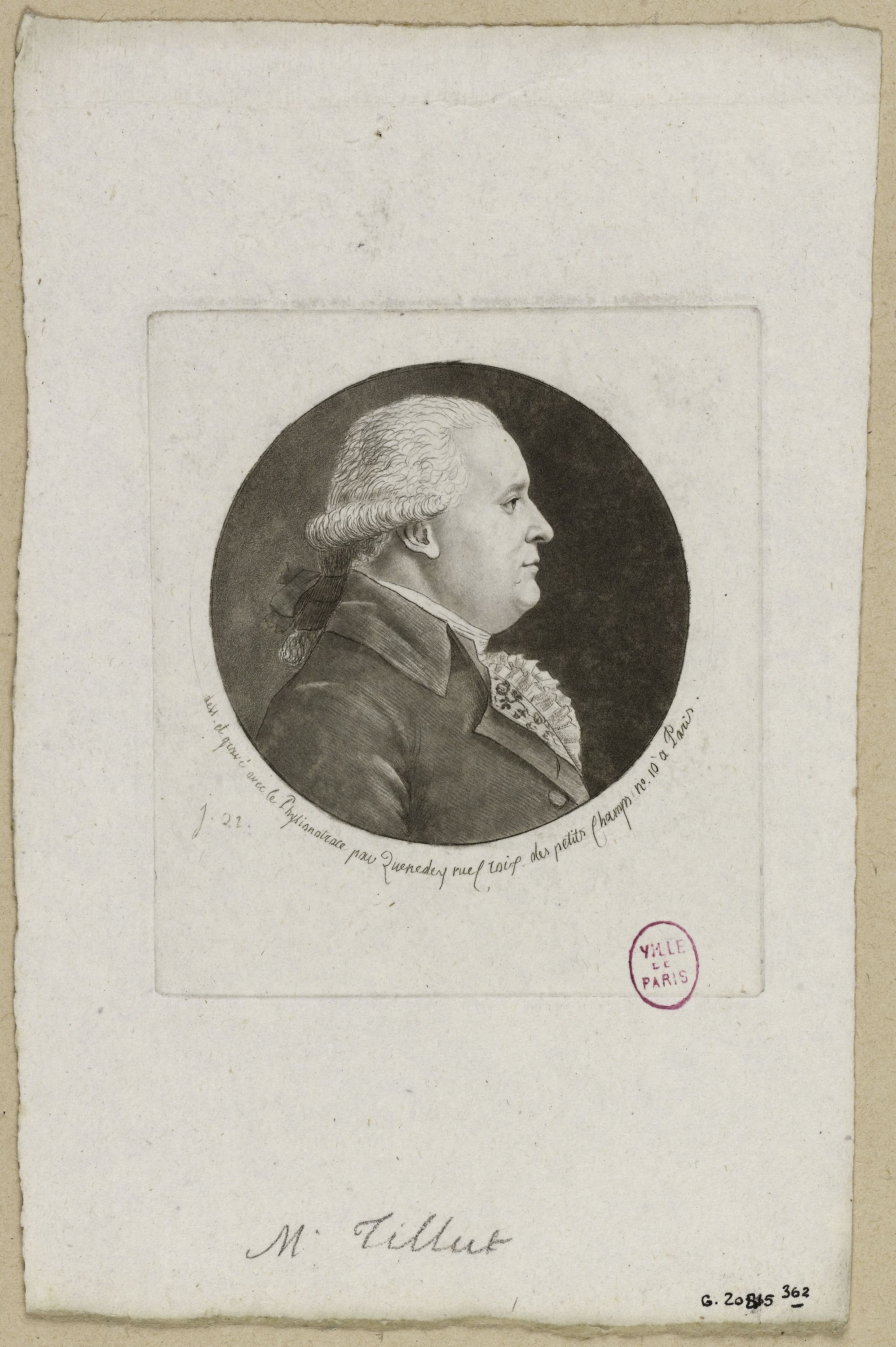 Edmé Quenedey, Portrait de Monsieur Tillut (ou Tillot ?)