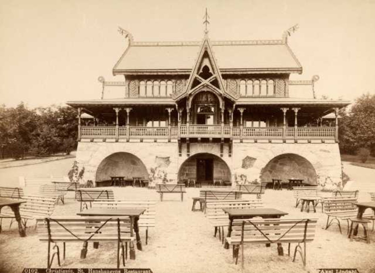 Axel Lindahl, St. Hanshaugen, Oslo. Restauranten, eksteriør.