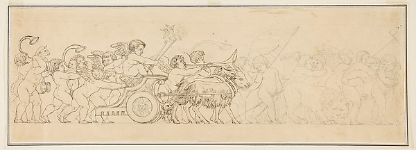 Anonymous, French, 19th century, Design for a Frieze with a Procession of Putti