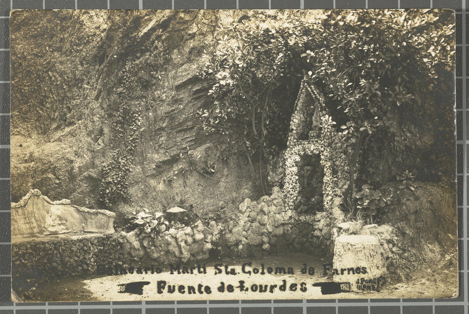 Desconegut, Balneario Marti Sta. Coloma de Farnes. Fuente de Lourdes