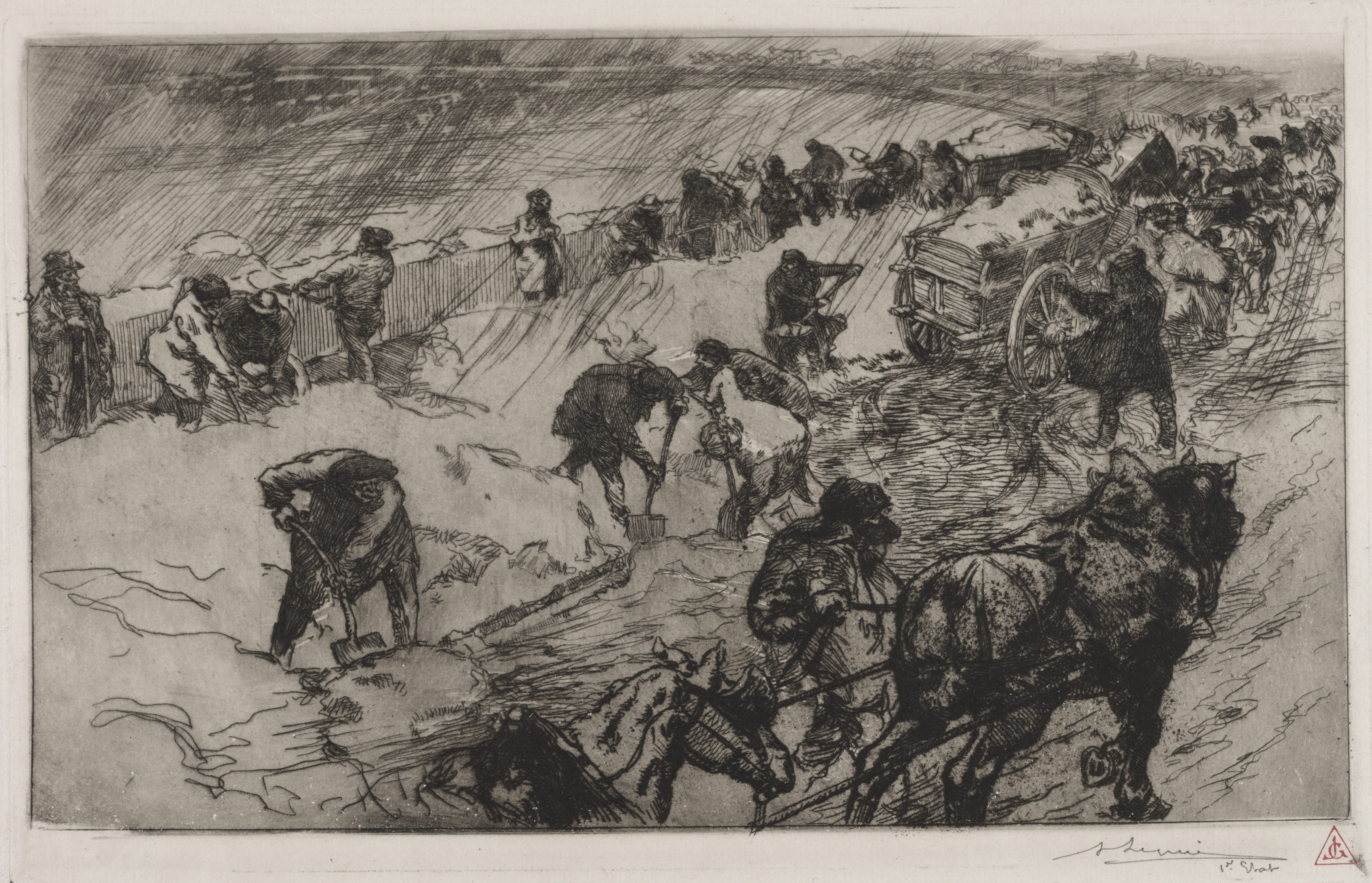 Auguste Louis Lepère, Combat contre la Neige, Quai aux Fleurs