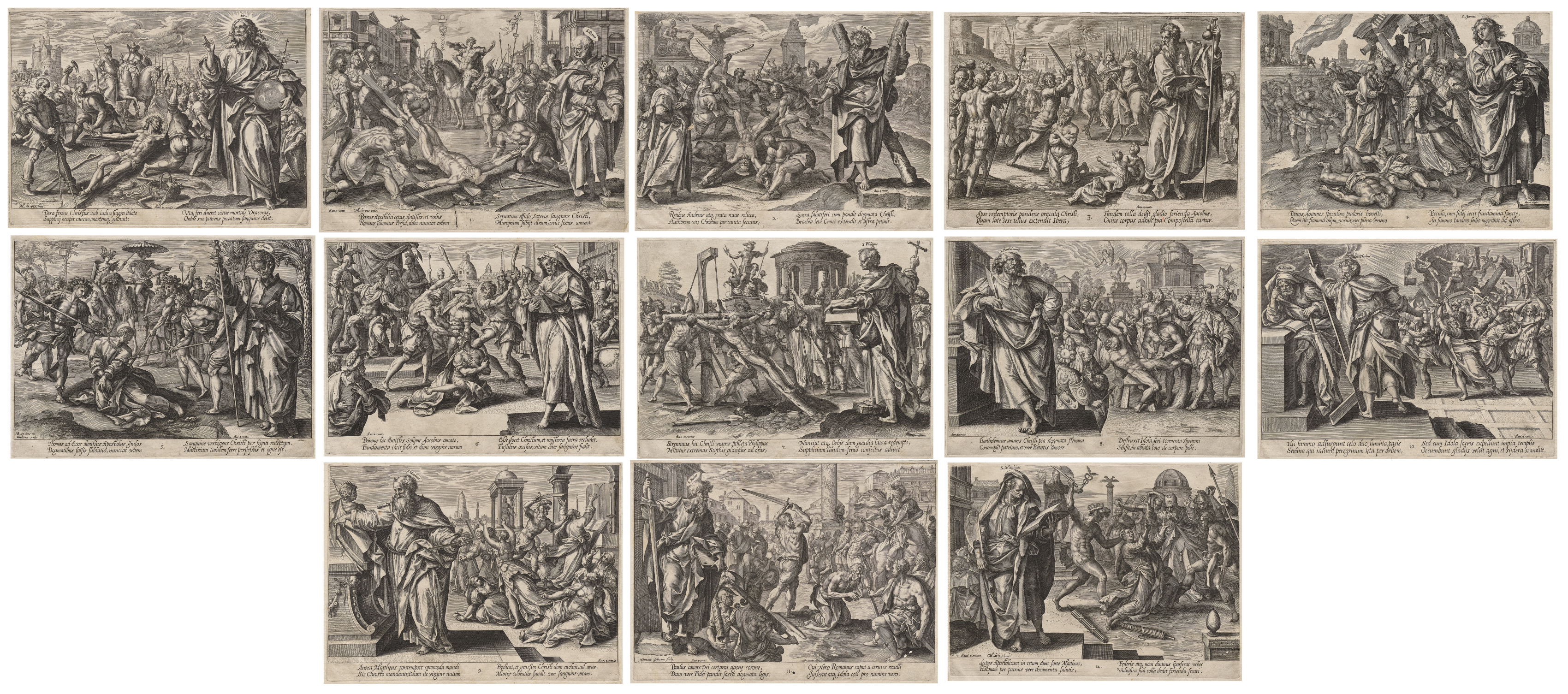 Hendrick Goltzius, Christ, St. Paul, and the Twelve Apostles