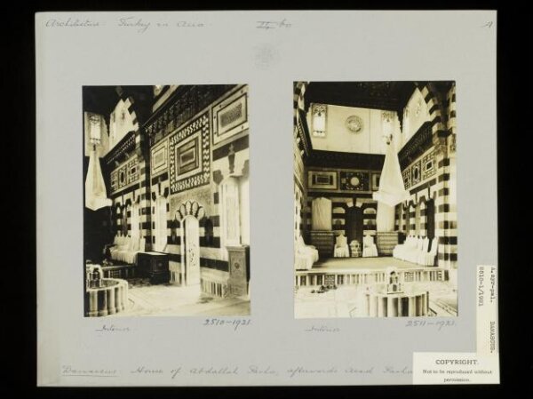 K.A.C. Creswell, Room in Qasr al-'Azm, Damascus