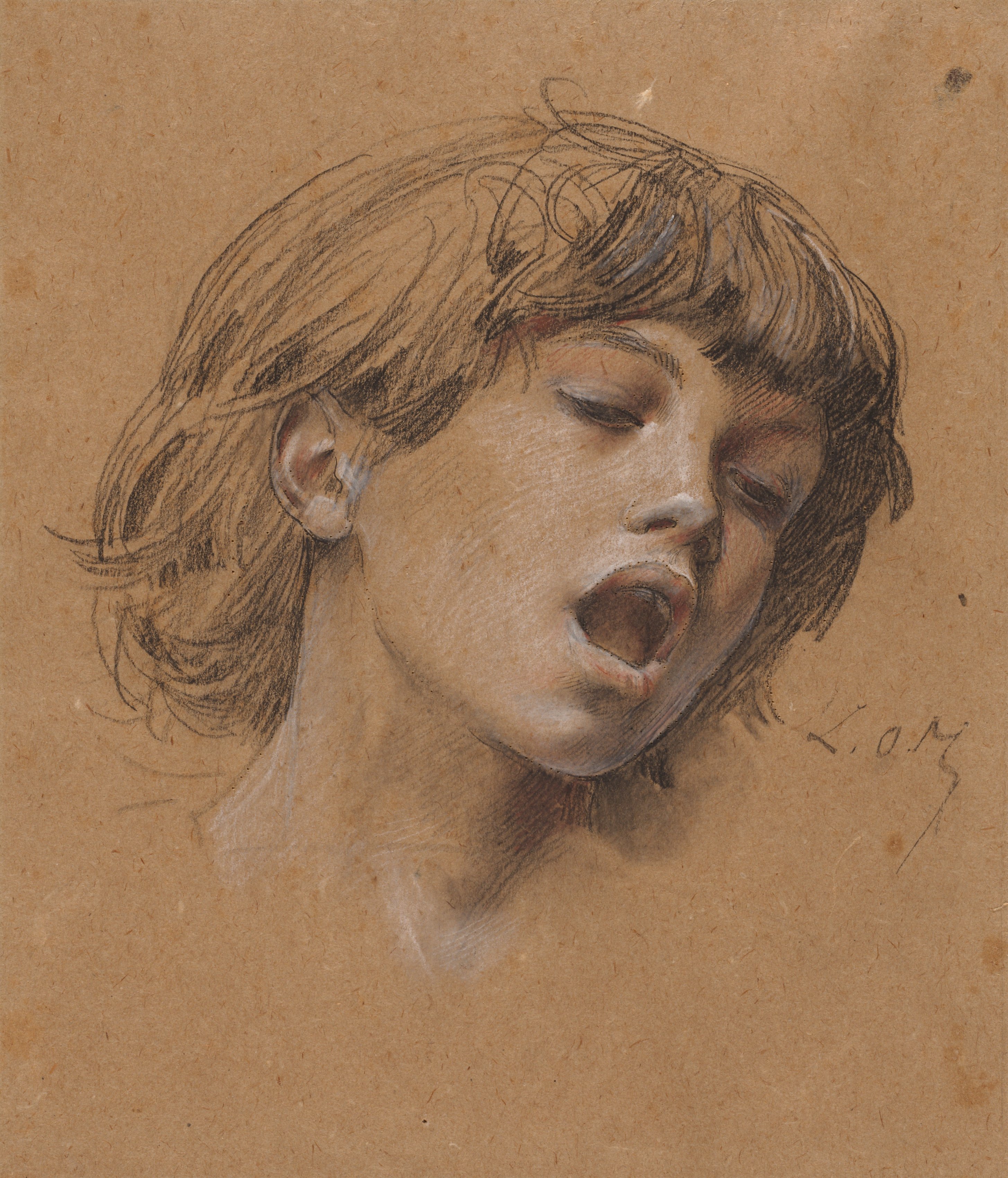 Luc-Olivier Merson, Head of a Boy Singing (Study for Music)