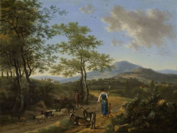 Willem de Heusch, Italian Landscape with Herdsmen