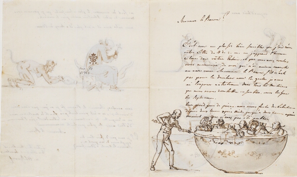 Nicolai Abildgaard, Brev til Baron de Geer med tegninger (verso)
