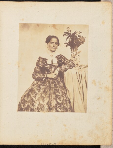 Jakob Höflinger, [Portrait of a woman in a patterned dress]