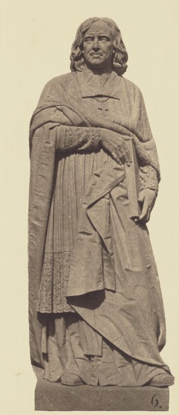 Édouard Baldus, ["Bossuet", Statue by Louis Desprez, Decoration of the Louvre, Paris]
