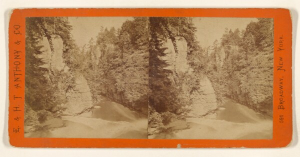 Edward and Henry T. Anthony & Co., Scenery of Ithaca and Vicinity, N.Y. The Chimney Rocks from the top of Forest Fall, Fall Creek.