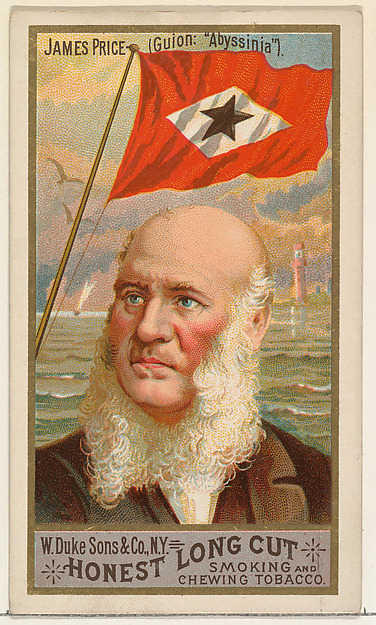 W. Duke, Sons & Co., James Price, from the Sea Captains series (N127) issued by Duke Sons & Co. to promote Honest Long Cut Tobacco