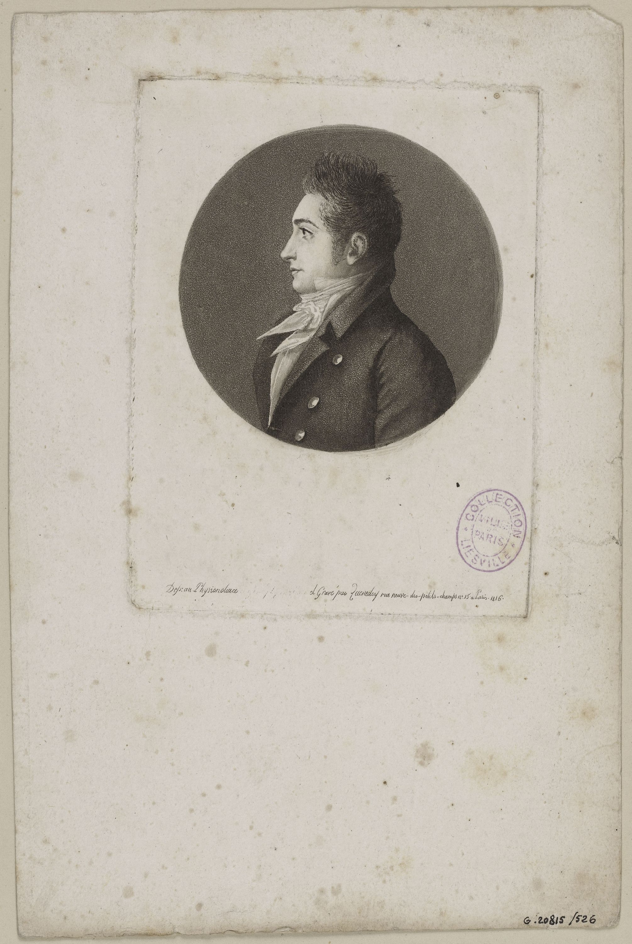 Edmé Quenedey, Portrait d'un homme, fin XVIIIème siècle/début XIXème siècle