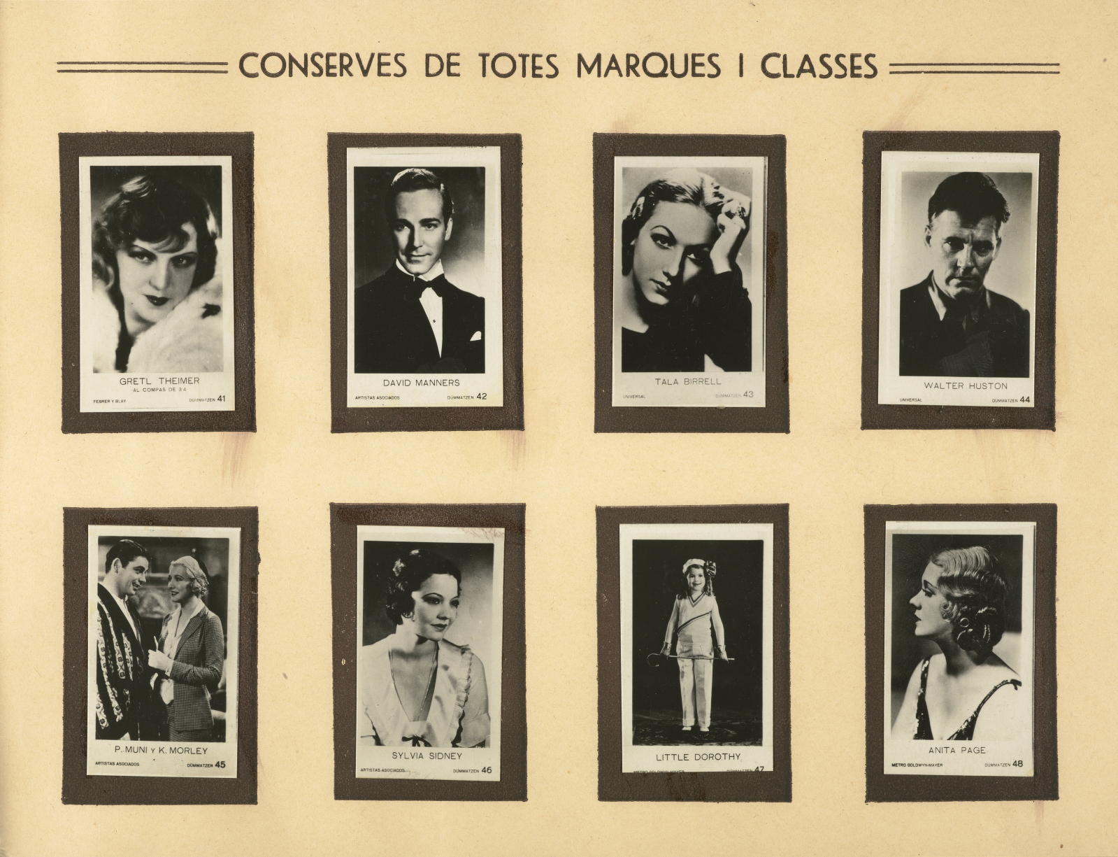 Desconegut, Film album, gift of the Colmado Mádico to its customers