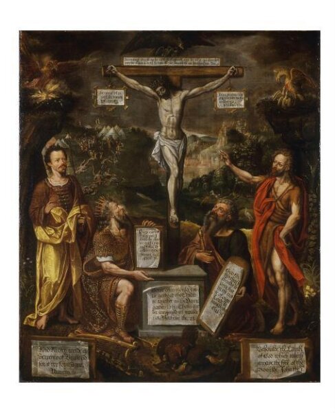 Unknown, The Crucifixion with Moses, David, St Paul and St John the Baptist