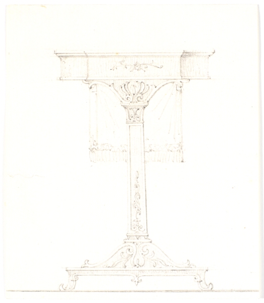 Martinus Rørbye, Studie af et udskåret bord, set fra siden