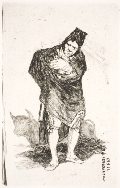 Francisco de Goya, Andalusisk smugler, med tyr (El embozado / El torero anciano)