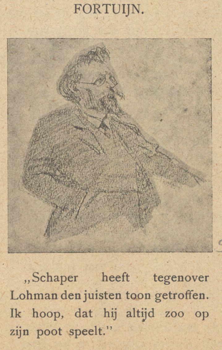 Bottema, Tjerk,draughtsman., Tekening gemaakt op congres, geplaatst in de Notenkraker van 3 april 1910