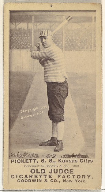 Goodwin & Company, John Thomas Pickett, Shortstop, Kansas City Cowboys, from the Old Judge series (N172) for Old Judge Cigarettes