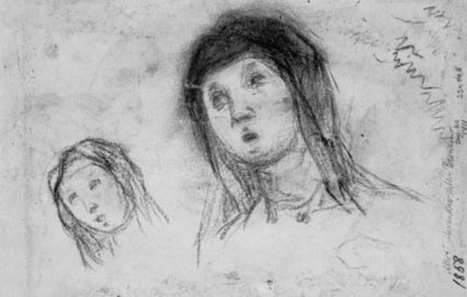 Federico Barocci, To studier til et kvindehoved