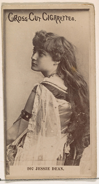 W. Duke, Sons & Co., Card Number 207, Jessie Dean, from the Actors and Actresses series (N145-2) issued by Duke Sons & Co. to promote Cross Cut Cigarettes
