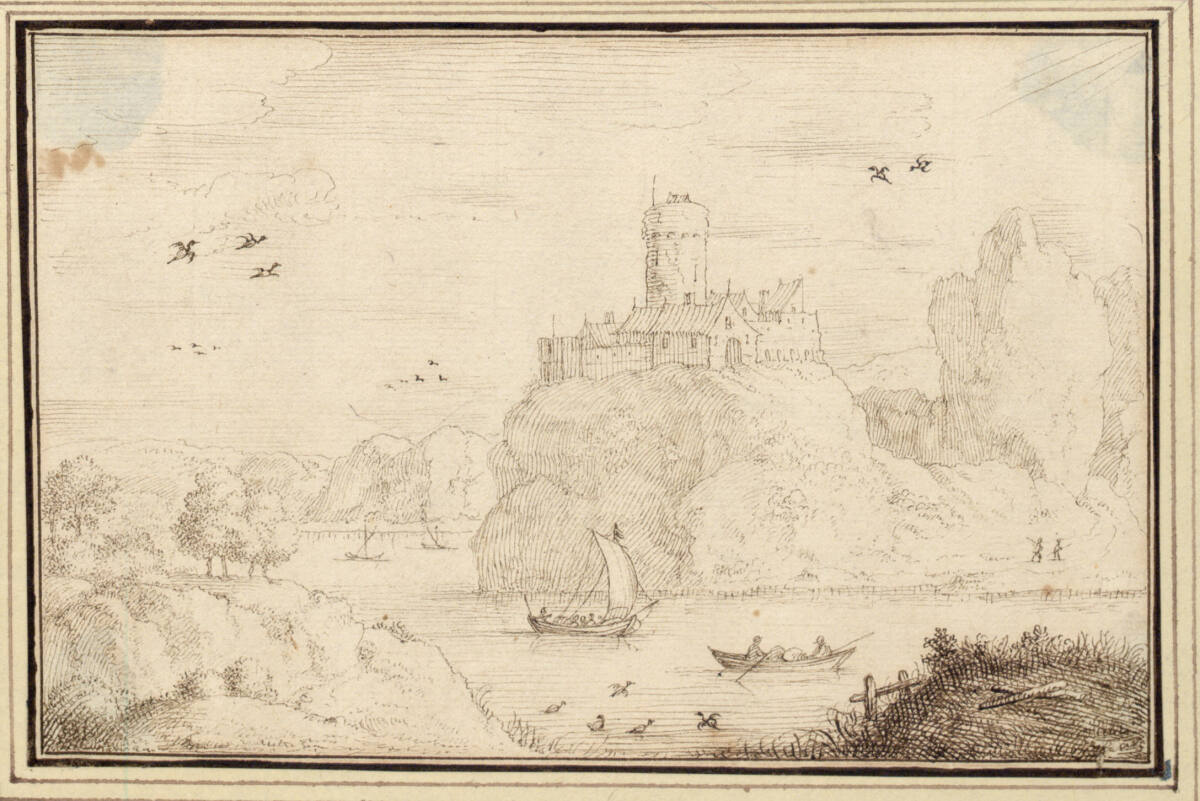 AlbertFlamen, Flußlandschaft mit Burg (I-14a)