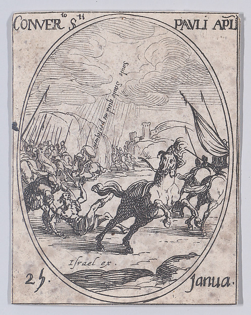 Jacques Callot, La Conversion de S. Paul (The Conversion of St. Paul), January 25th, from "Les Images De Tous Les Saincts et Saintes de L'Année" (Images of All of the Saints and Feast Days of the Year)