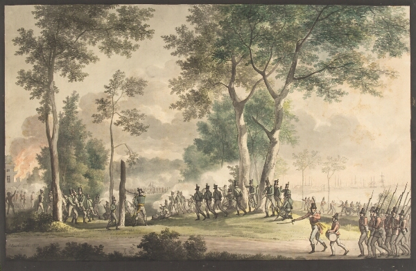 C.W. Eckersberg, Livjægernes udfald i Classens have 31.august 1807.