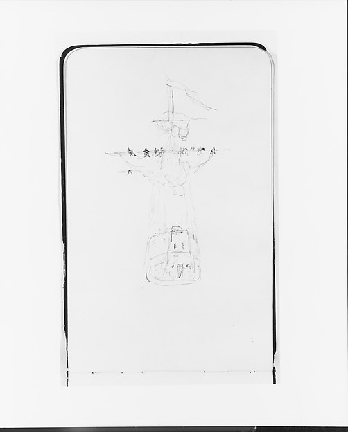 Albert Bierstadt, Sketch of a Ship Seen from the Stern (from Sketchbook)