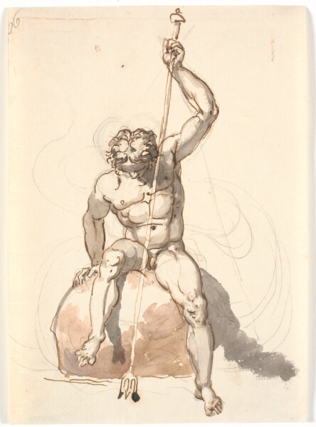 Nicolai Abildgaard, Siddende mandsfigur med trefork