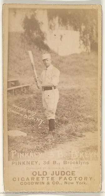 Goodwin & Company, Pinkney, 3rd Base, Brooklyn, from the Old Judge series (N172) for Old Judge Cigarettes