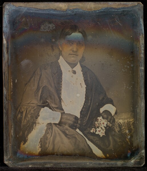 Jacob Byerly, [Portrait of a Woman Holding Bouquet]