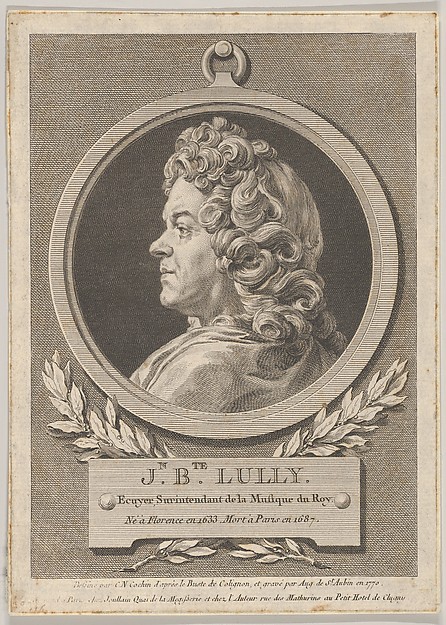 Augustin de Saint-Aubin, Portrait of Jean-Baptiste Lully