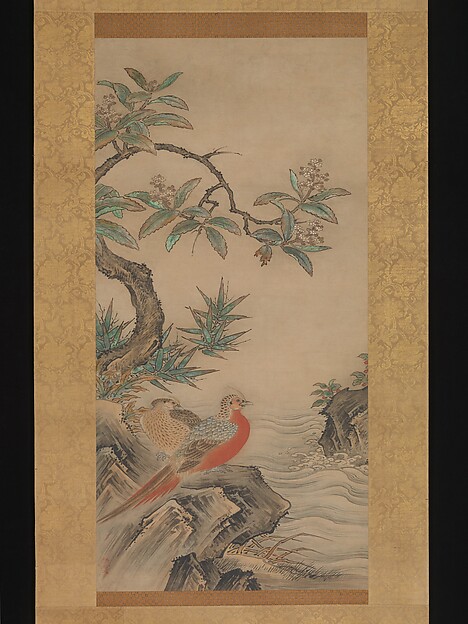 Kano Shōei, Pheasants among Trees: Flowers of the Four Seasons