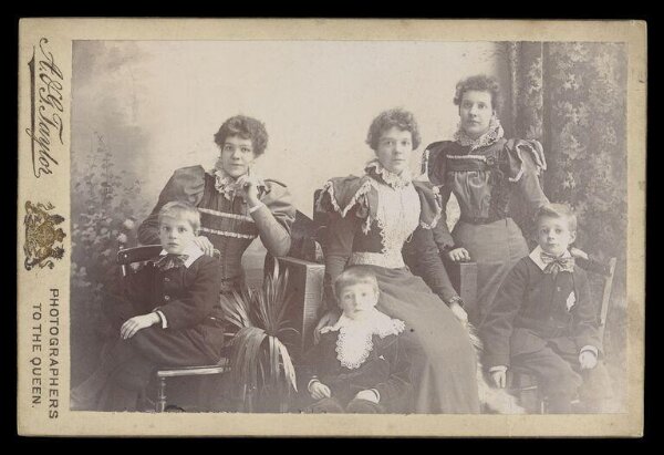 A. & G. Taylor, Portrait of three sisters and three young boys